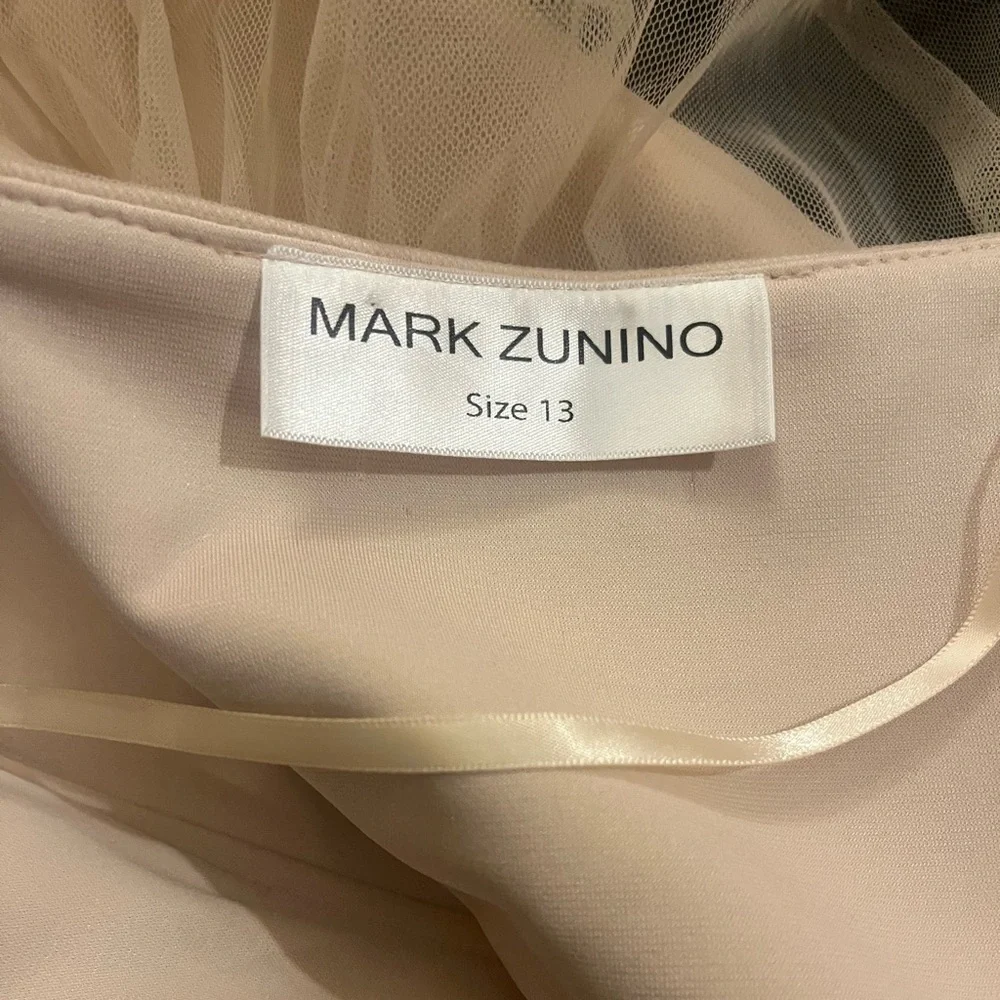 Mark Zunino one-shoulder dress, draped tulle w/ crystal waist & strap. Prom. 13 - Picture 10 of 16